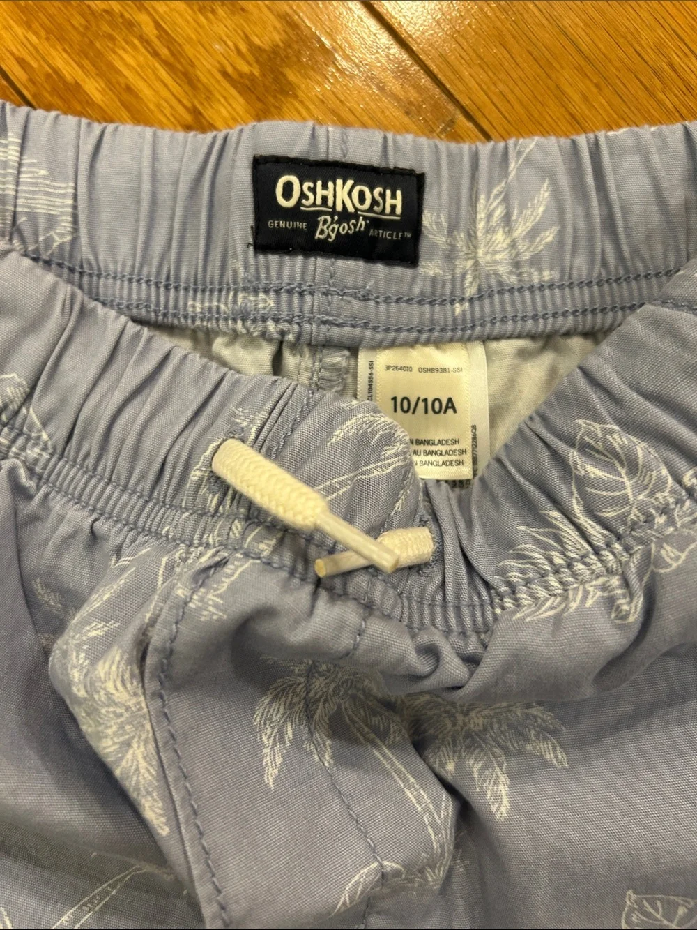 OshKosh B'gosh Light Blue Shorts with White Tropical Print
